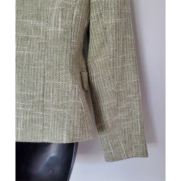 Michael Kors Linen Blend Spring Green & Cream Tweed Jacket Blazer - Size S - Picture 5 of 8